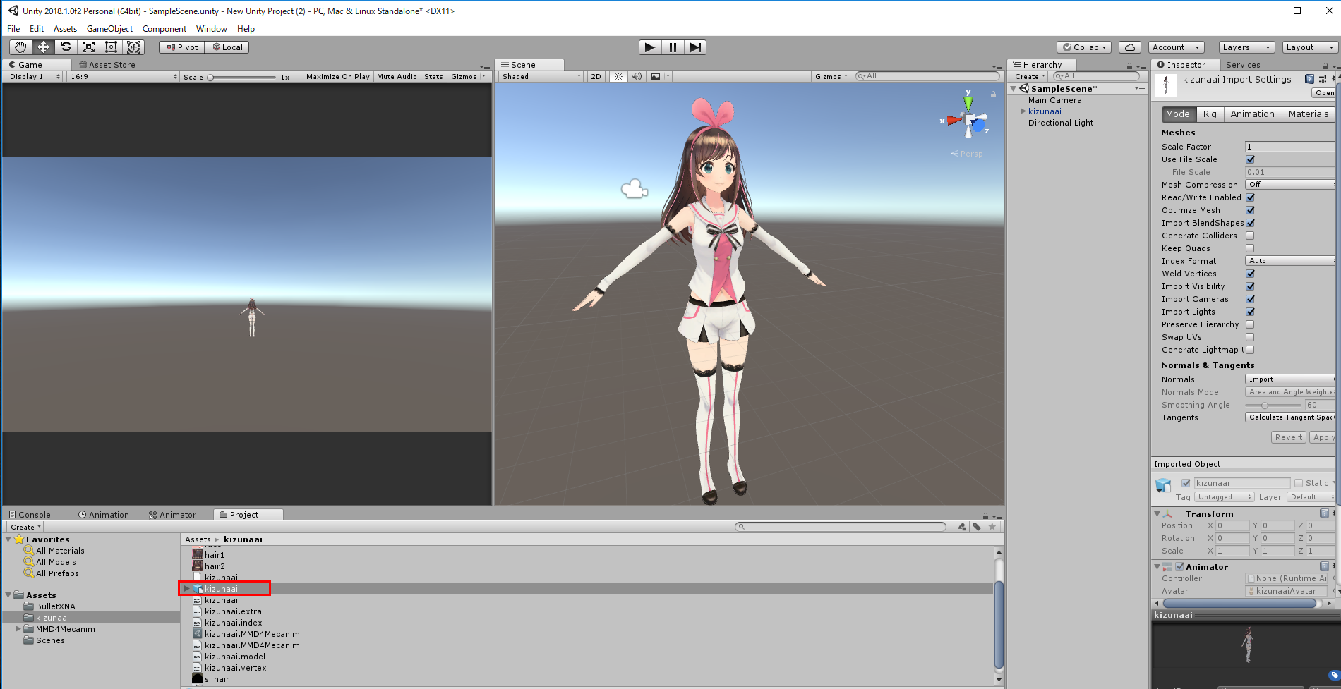 キズナアイをUnityで動かす