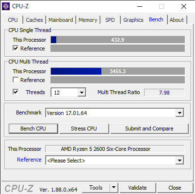 CPU Ryzen5 2600　GPU RX570のベンチマークテスト　cpu-z