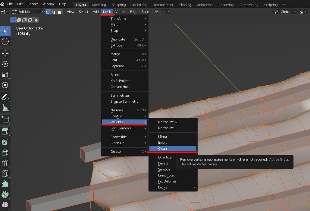 Blender weight ブレンダー　ウェイト　一括削除