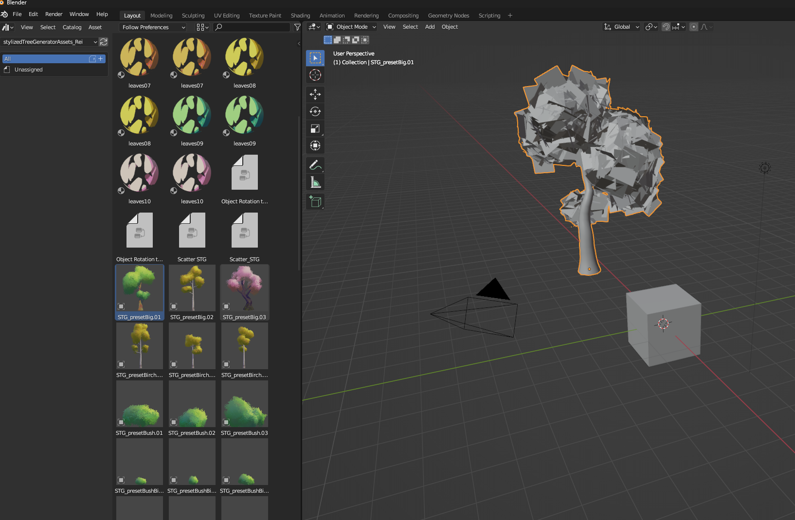 Stylized Tree Asset Generator　木　アセット