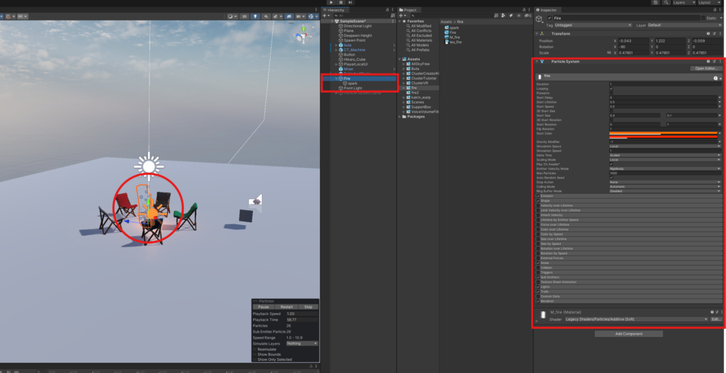unity 焚き火　cluster